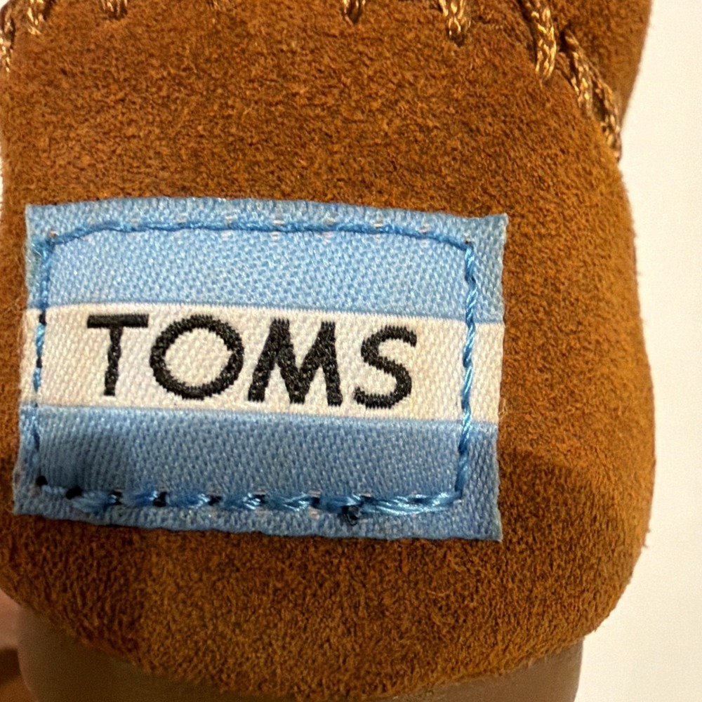 Boho Booties, Toms Women's Moccasin Boots Sz 6 Brown Suede Tribal Lace Up 1742 - Picture 11 of 12